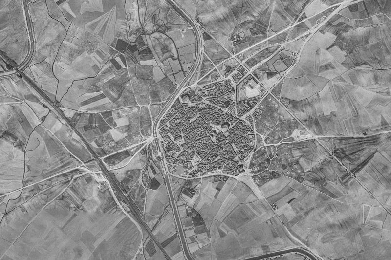 Ortofoto de 1956-1957 del núcleo de Becerril de Campos