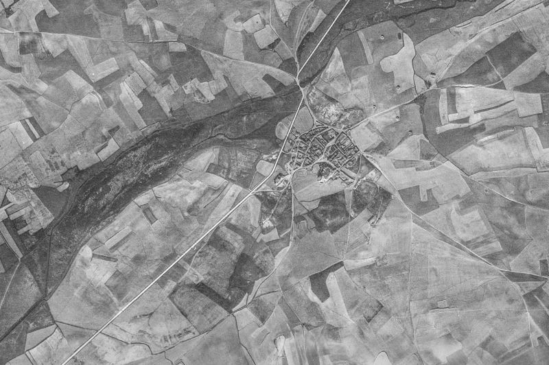 Ortofoto de 1956-1957 del núcleo de Belmonte de Campos