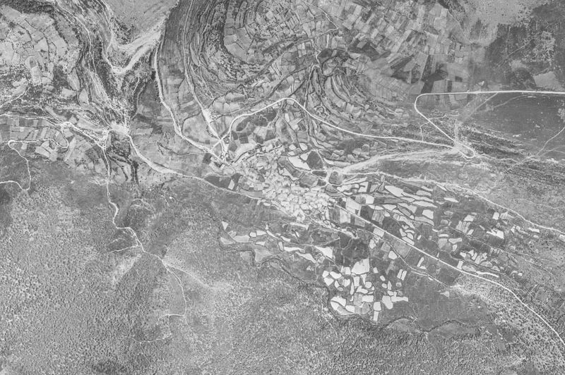 Ortofoto de 1956-1957 del núcleo de Brañosera