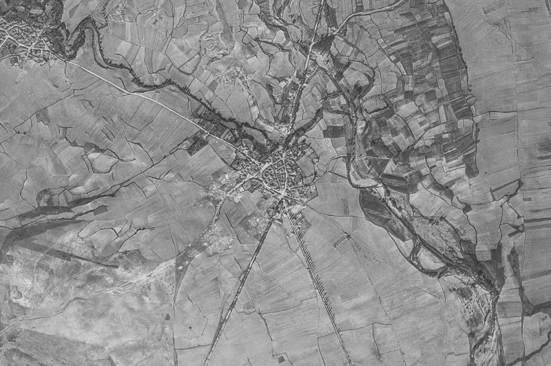 Ortofoto de 1956-1957 del núcleo de Buenavista de Valdavia