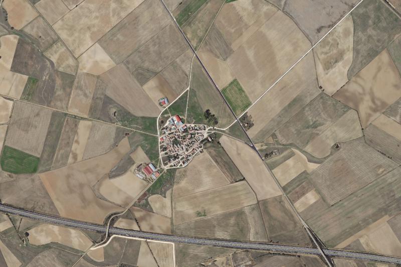 Ortofoto actual del núcleo de Bustillo del Páramo de Carrión