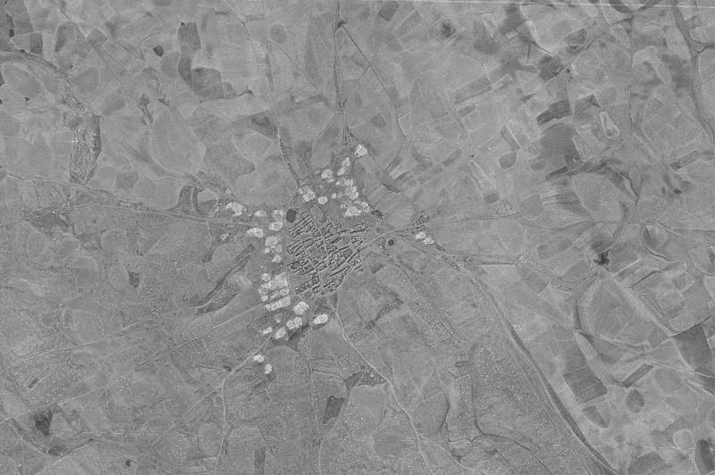 Ortofoto de 1956-1957 del núcleo de Bustillo del Páramo de Carrión