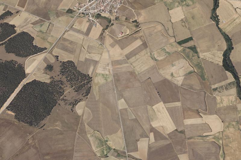 Ortofoto actual del núcleo de Calahorra de Boedo