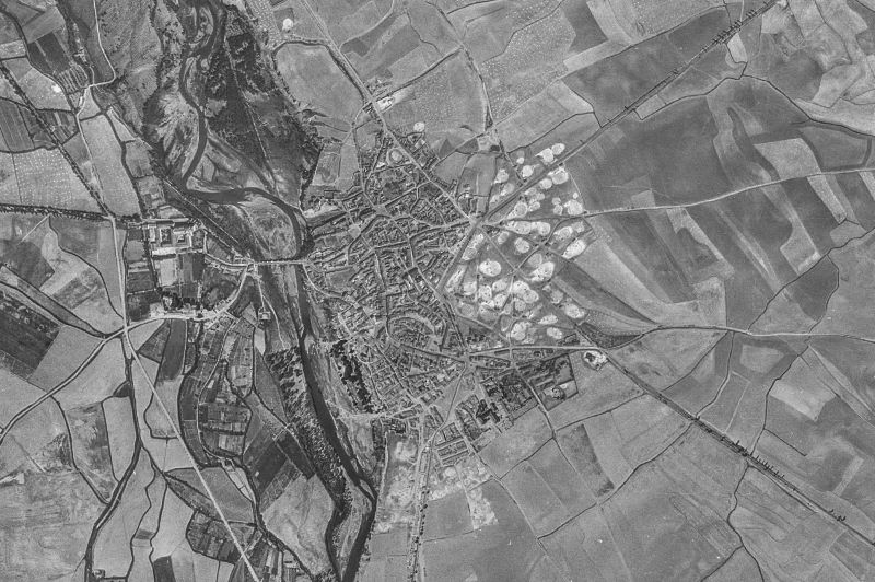 Ortofoto de 1956-1957 del núcleo de Carrión de los Condes
