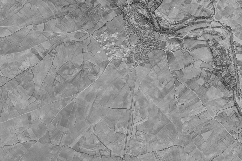 Ortofoto de 1956-1957 del núcleo de Castrillo de Villavega
