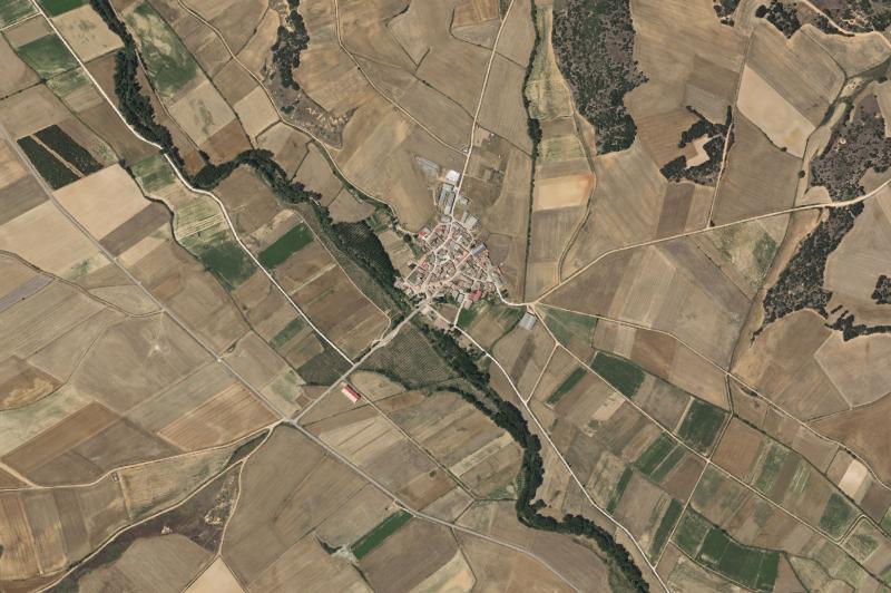Ortofoto actual del núcleo de Collazos de Boedo