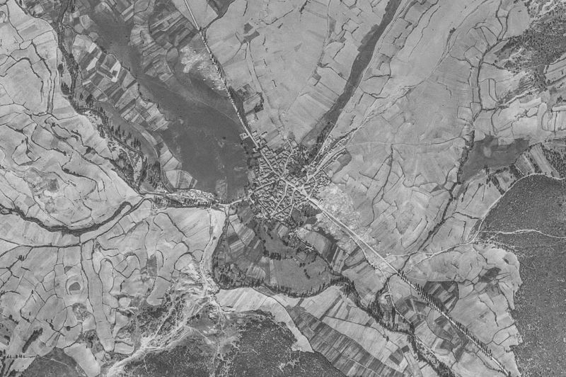 Ortofoto de 1956-1957 del núcleo de Congosto de Valdavia