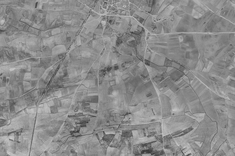 Ortofoto de 1956-1957 del núcleo de Fuentes de Valdepero