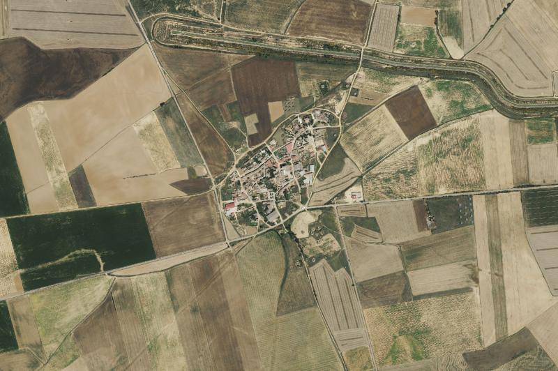 Ortofoto actual del núcleo de Guaza de Campos