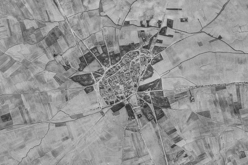 Ortofoto de 1956-1957 del núcleo de Guaza de Campos