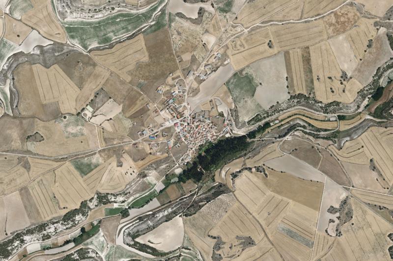 Ortofoto actual del núcleo de Hérmedes de Cerrato