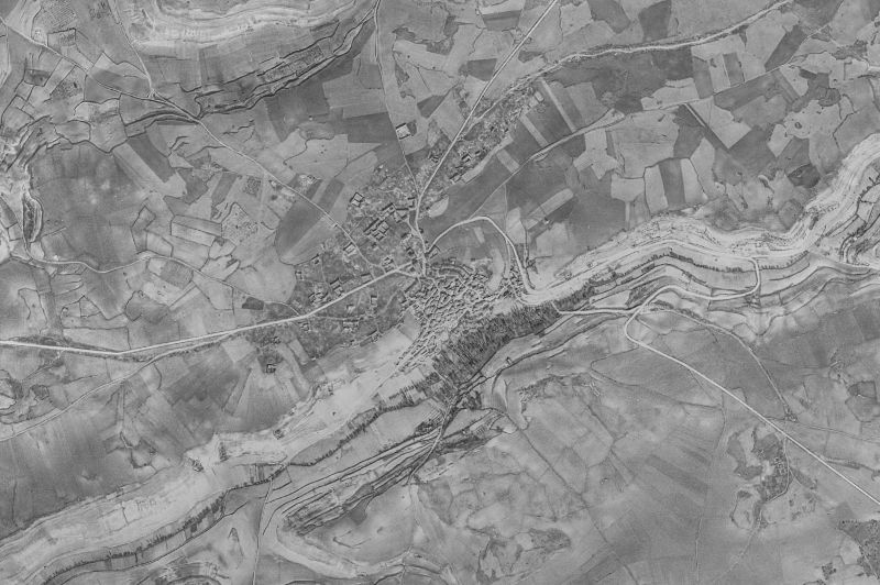 Ortofoto de 1956-1957 del núcleo de Hérmedes de Cerrato