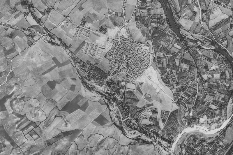 Ortofoto de 1956-1957 del núcleo de Herrera de Pisuerga