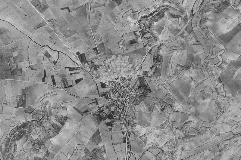 Ortofoto de 1956-1957 del núcleo de Herrera de Valdecañas