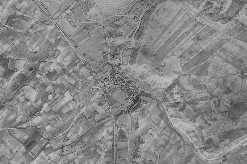 Ortofoto de 1956-1957 del núcleo de Hornillos de Cerrato