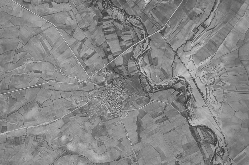 Ortofoto de 1956-1957 del núcleo de La Vid de Ojeda