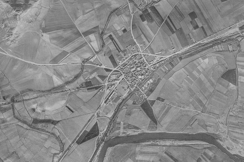 Ortofoto de 1956-1957 del núcleo de Magaz de Pisuerga