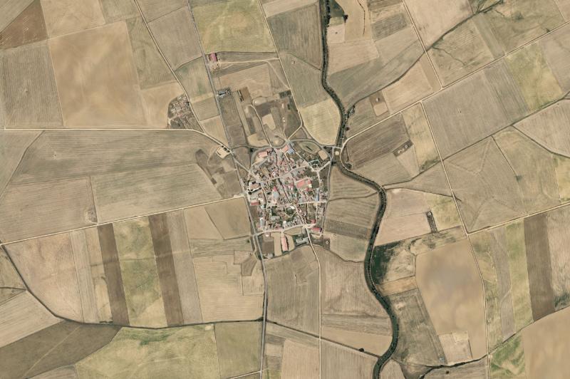 Ortofoto actual del núcleo de Mazuecos de Valdeginate