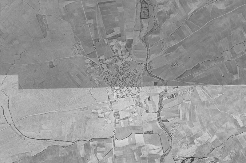Ortofoto de 1956-1957 del núcleo de Mazuecos de Valdeginate