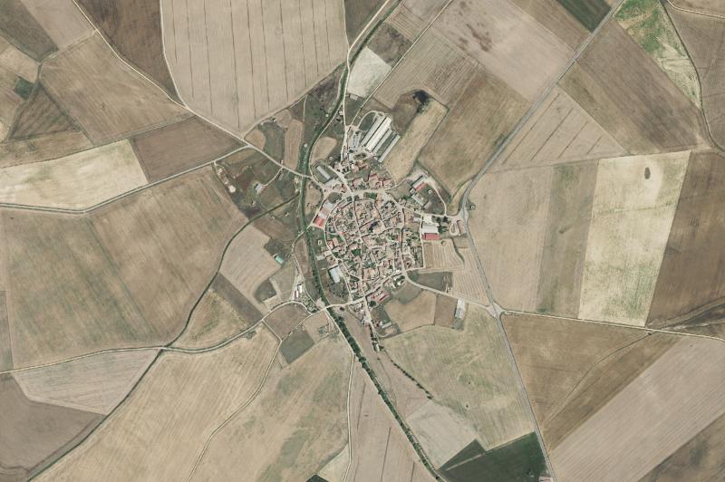 Ortofoto actual del núcleo de Meneses de Campos