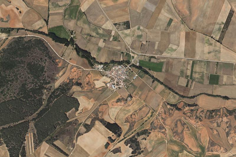 Ortofoto actual del núcleo de Micieces de Ojeda