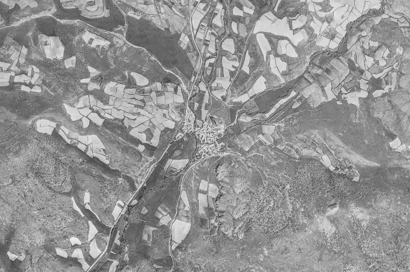 Ortofoto de 1956-1957 del núcleo de Mudá