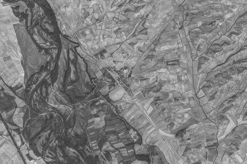 Ortofoto de 1956-1957 del núcleo de Nogal de las Huertas