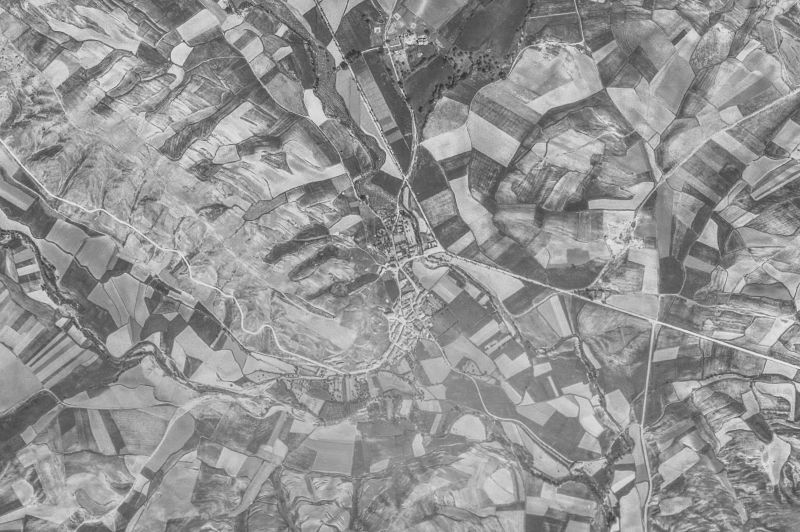 Ortofoto de 1956-1957 del núcleo de Olmos de Ojeda