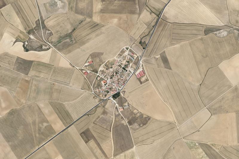 Ortofoto actual del núcleo de Pedraza de Campos