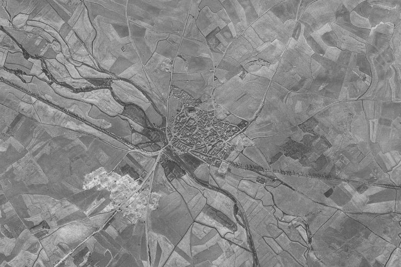 Ortofoto de 1956-1957 del núcleo de Población de Campos
