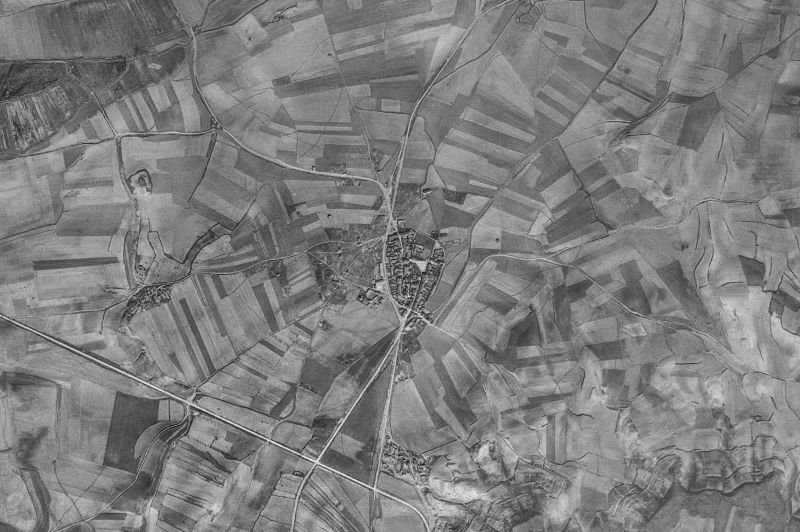 Ortofoto de 1956-1957 del núcleo de Población de Cerrato
