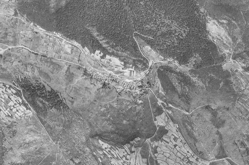 Ortofoto de 1956-1957 del núcleo de Polentinos