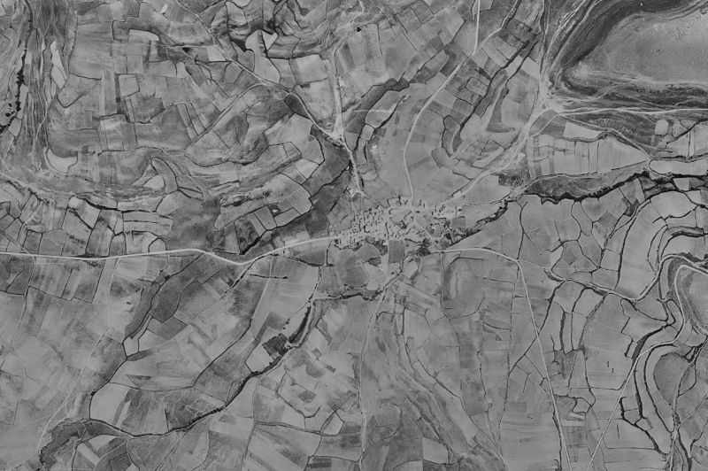 Ortofoto de 1956-1957 del núcleo de Pomar de Valdivia
