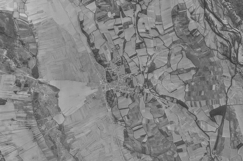 Ortofoto de 1956-1957 del núcleo de Poza de la Vega