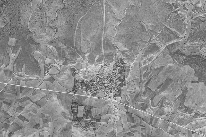 Ortofoto de 1956-1957 del núcleo de Prádanos de Ojeda