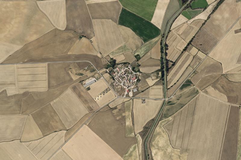 Ortofoto actual del núcleo de Requena de Campos