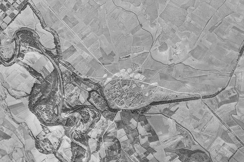 Ortofoto de 1956-1957 del núcleo de Ribas de Campos