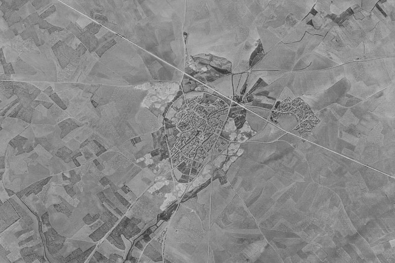 Ortofoto de 1956-1957 del núcleo de San Cebrián de Campos