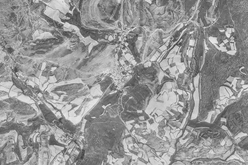 Ortofoto de 1956-1957 del núcleo de San Cebrián de Mudá