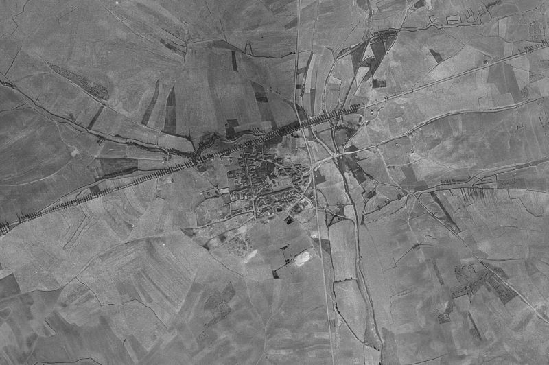 Ortofoto de 1956-1957 del núcleo de San Román de la Cuba