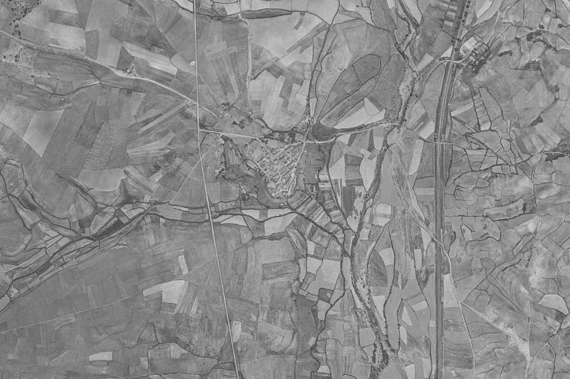 Ortofoto de 1956-1957 del núcleo de Santa Cruz de Boedo