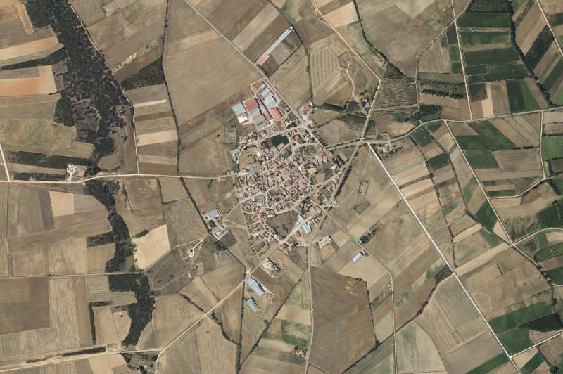 Ortofoto actual del núcleo de Santervás de la Vega
