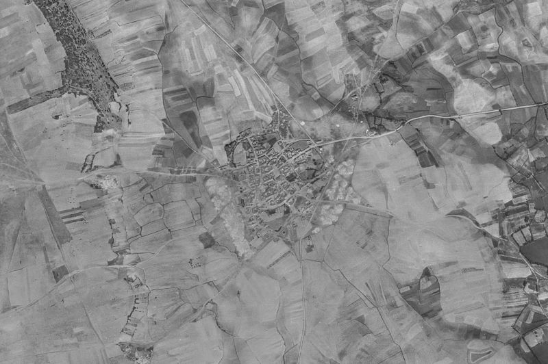 Ortofoto de 1956-1957 del núcleo de Santervás de la Vega