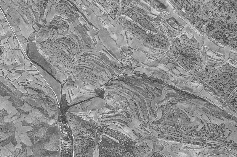 Ortofoto de 1956-1957 del núcleo de Santibáñez de Ecla
