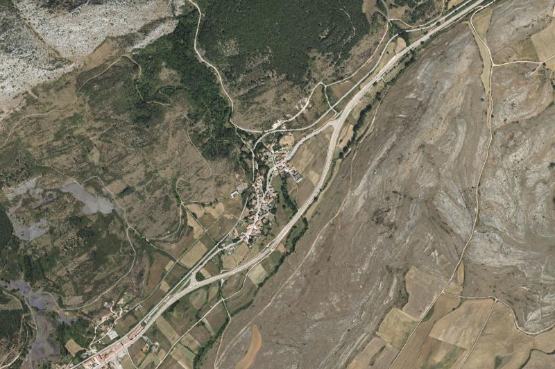 Ortofoto actual del núcleo de Santibáñez de la Peña