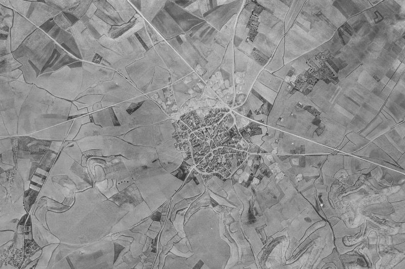 Ortofoto de 1956-1957 del núcleo de Santoyo