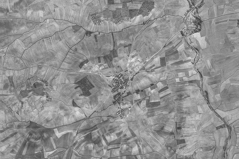 Ortofoto de 1956-1957 del núcleo de Valde-Ucieza