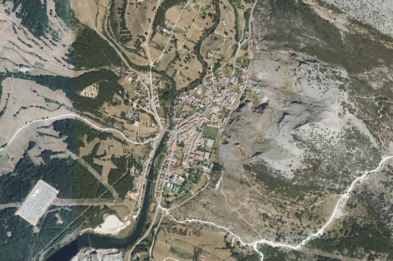 Ortofoto actual del núcleo de Velilla del Río Carrión