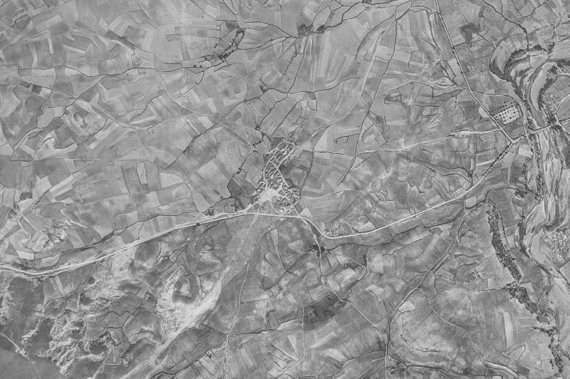 Ortofoto de 1956-1957 del núcleo de Villabasta de Valdavia