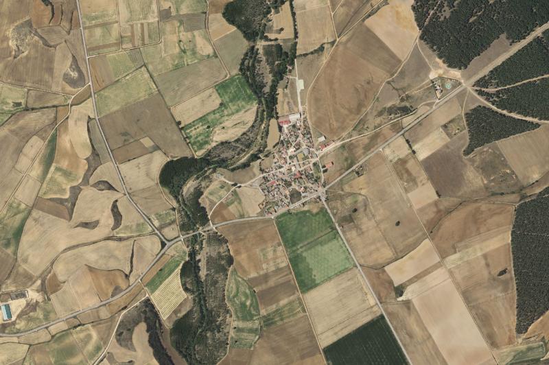 Ortofoto actual del núcleo de Villaeles de Valdavia